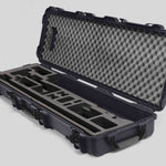 Angled view of Foama Fortified Graphite Color Hard Case and Black Custom Foam Insert for DJI D-RTK 2 Mobile Station