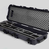 Angled view of Foama Fortified Graphite Color Hard Case and Black Custom Foam Insert for DJI D-RTK 2 Mobile Station