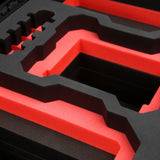 Close-up view 1 of Foama Black Color Carry-on case and Custom Foam Insert with Red Layer for RED Komodo-X